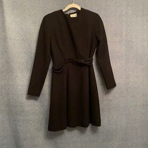Black Long Sleeve Dress with Shoulder Pads